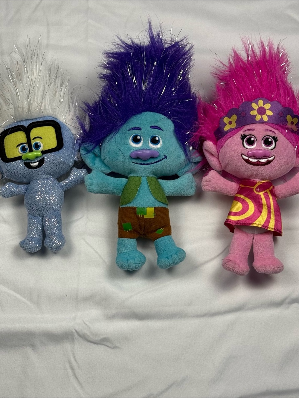 DreamWorks Trolls Plush Lot - Poppy, Branch & Tiny Diamond Stuffed Toys